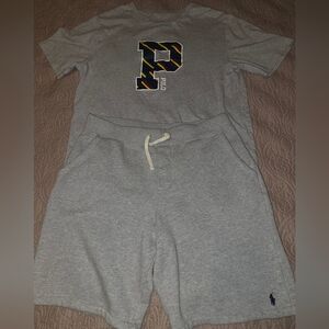 Boy's Polo by Ralph Lauren Light Gray Short Set Size XL